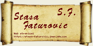 Staša Faturović vizit kartica
